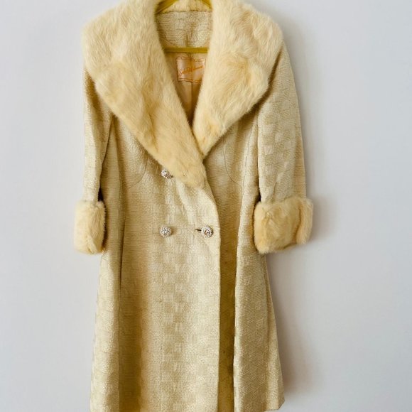 Luxury Vintage 60´s Saks fifth avenue tapestry fur coat Used *attention* - Picture 1 of 9